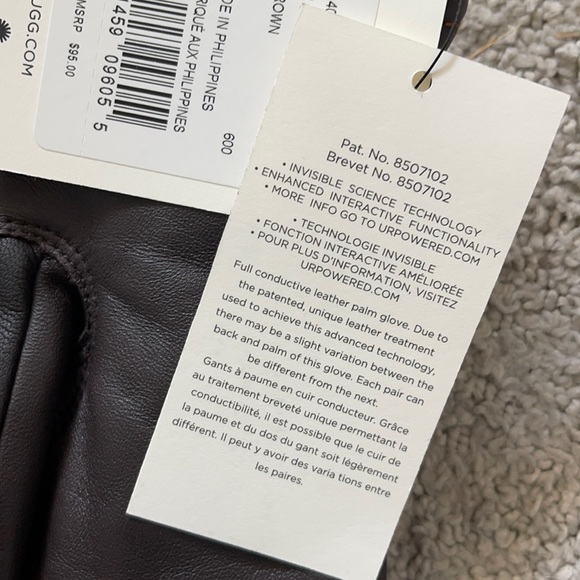 UGG Capitan Brown Leather Gloves Size Large - Picture 4 of 6